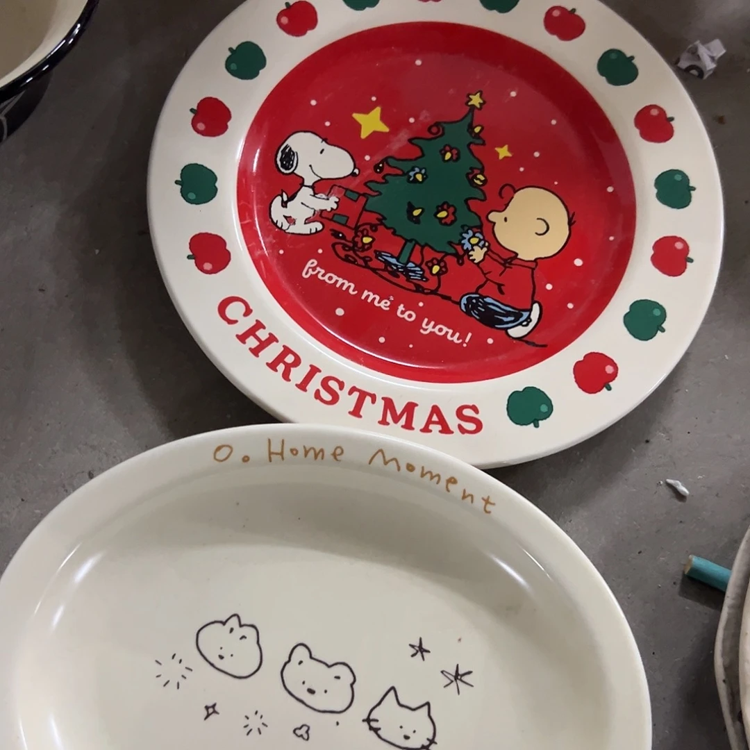 搪瓷微瑕史努比加线条猫一组