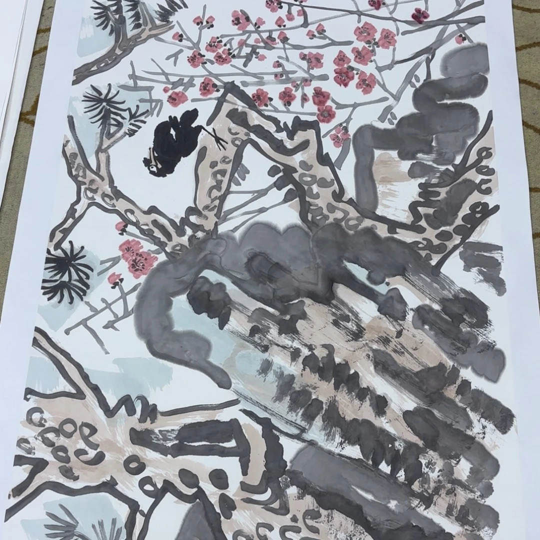 八***神国画高鸿六尺作品艺