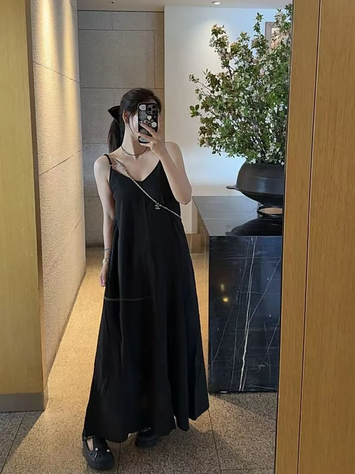 Amarilli 简约韩系优雅气质露背设计时尚吊带连衣裙