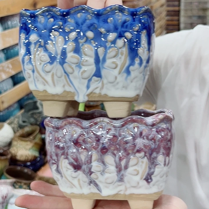 有孔.凑单10元陶瓷花盆发货！