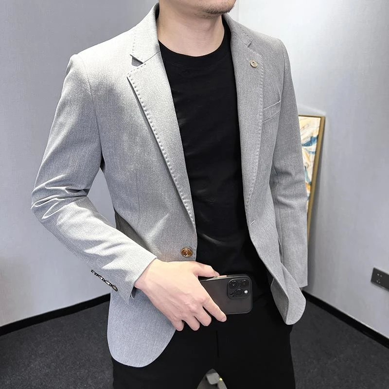 休闲小西装外套男士春秋款2025新款英伦风单西高级感痞帅西服上衣