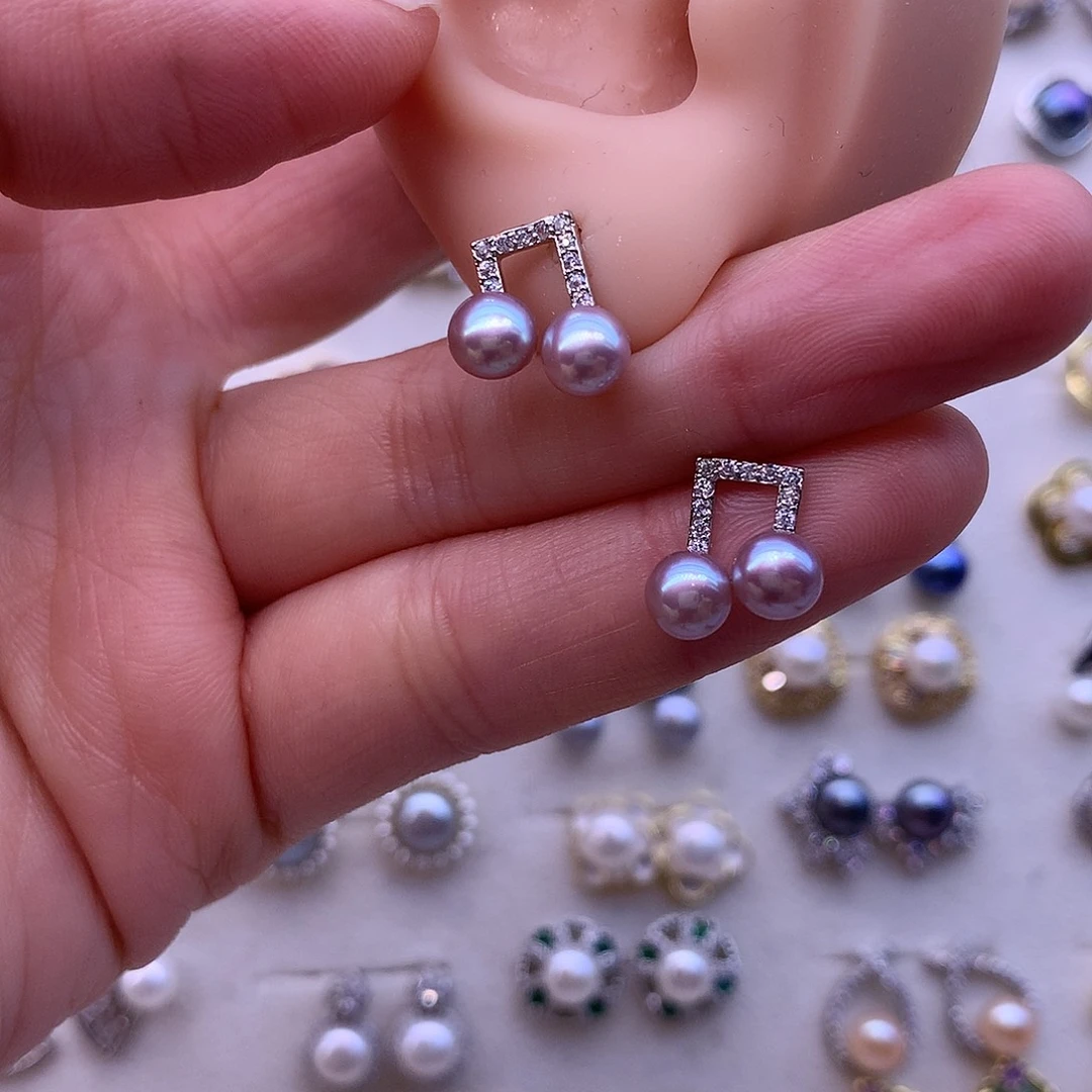 淡水珍珠耳饰合金