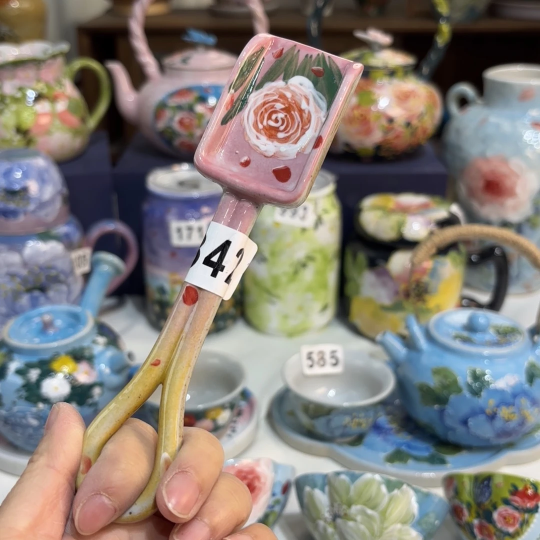 霞景德镇手绘高温釉下彩陶瓷茶具