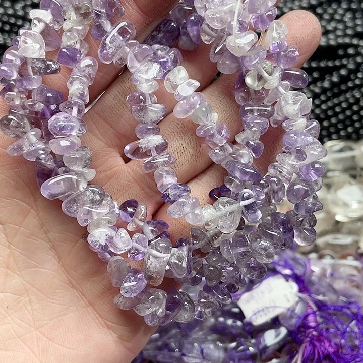 玛瑙/玉髓珠宝半成品未镶嵌一条紫水晶毛衣链