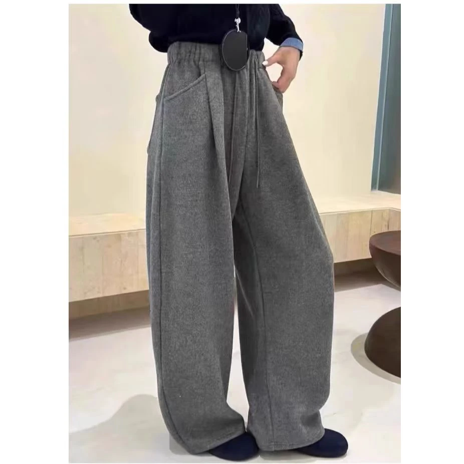 【有运费补贴】慵懒云朵绒加绒加厚宽松百搭阔腿裤弯刀裤