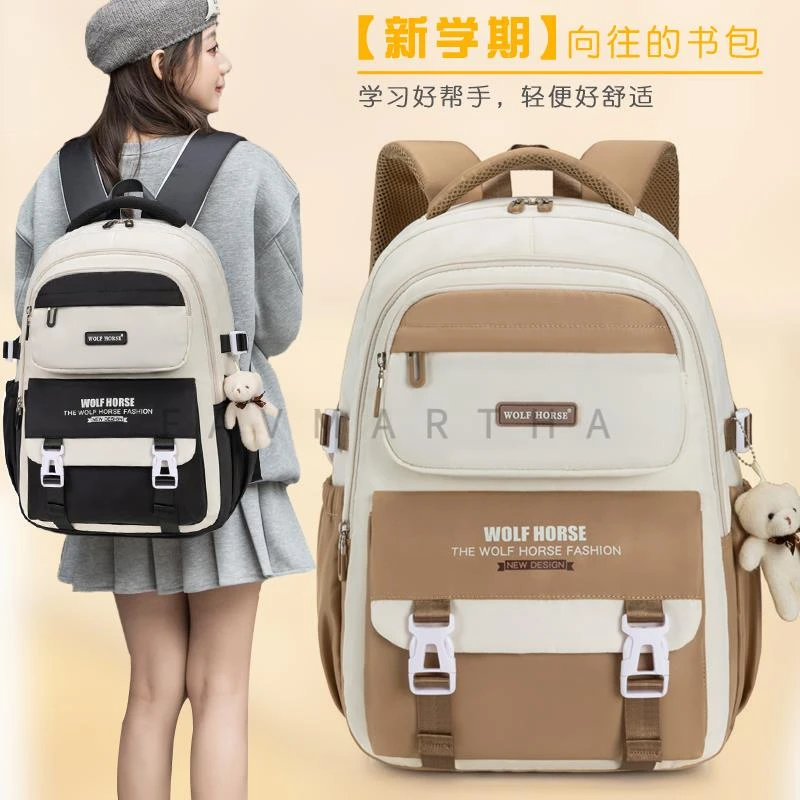 书包女生高中学生超大容量初中生背包男小学生3-6年级轻便双肩包