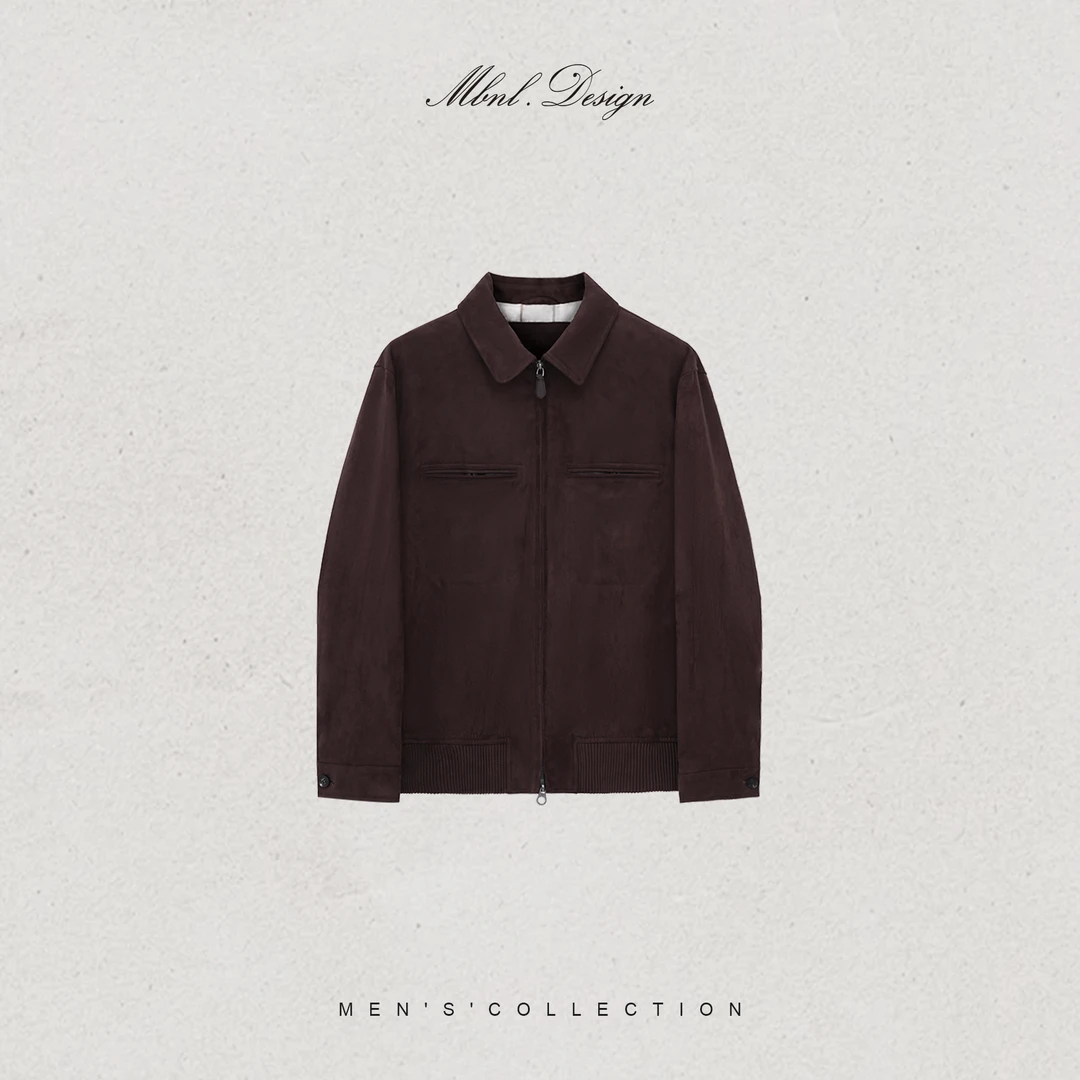 MBNL-F「LP夹克」秦磊男装双支线螺丝口袋真皮拼接夹克LL-WWT0046