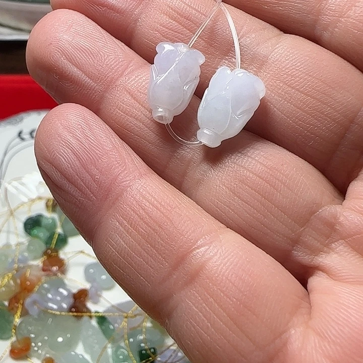 翡翠未镶嵌颈饰天然缅甸翡翠紫白菜