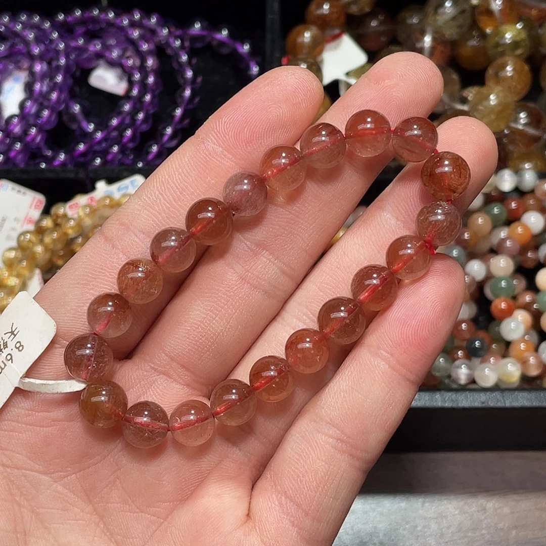 水晶未镶嵌手链红兔毛8.6