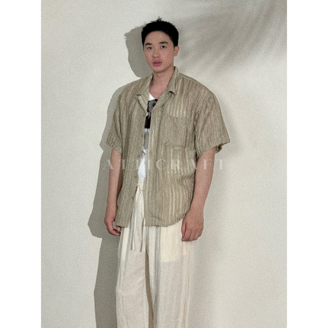 AttiCraft【莱赛尔天丝衬衫】度假松弛感短袖百搭宽松轻老钱上衣男