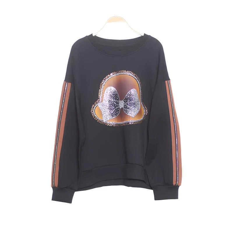 圆领卫衣长袖时尚重工烫钻潮牌休闲百搭减龄显瘦2025春季新款爆款