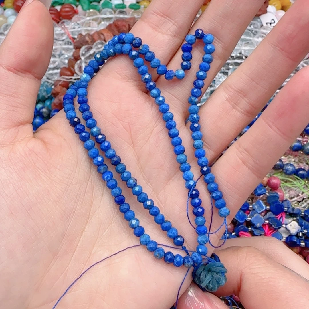 玛瑙/玉髓珠宝半成品未镶嵌天然青金切面一条卡4