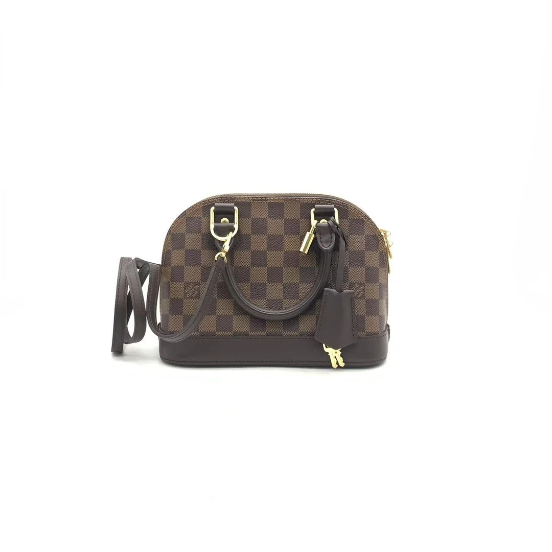 99新 LouisVuitton/路易威登 【安则专属】棕棋盘格贝壳bb包/芯片