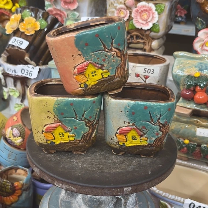 紫砂花盆粗陶材质多肉花盆