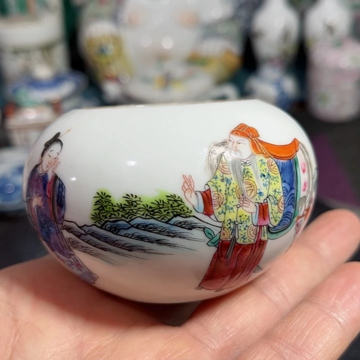 紫砂茶叶罐粉彩人物888888888