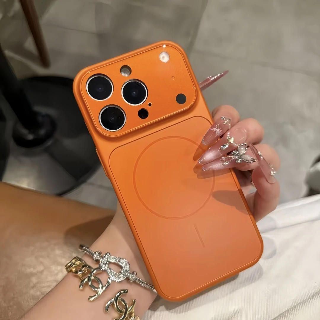 适用iPhone17手机壳大视窗康宁磨砂玻璃磁吸苹果16高级感防摔硬套