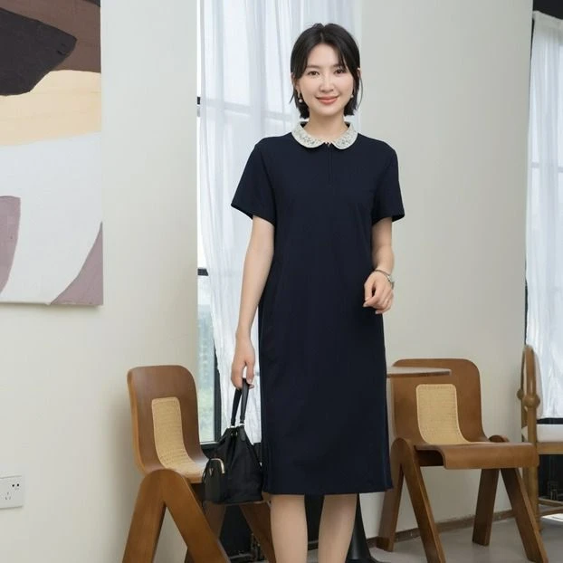 Yun/韫2025夏季新款魅力蕾丝拼接针织连衣裙B252515762 Z