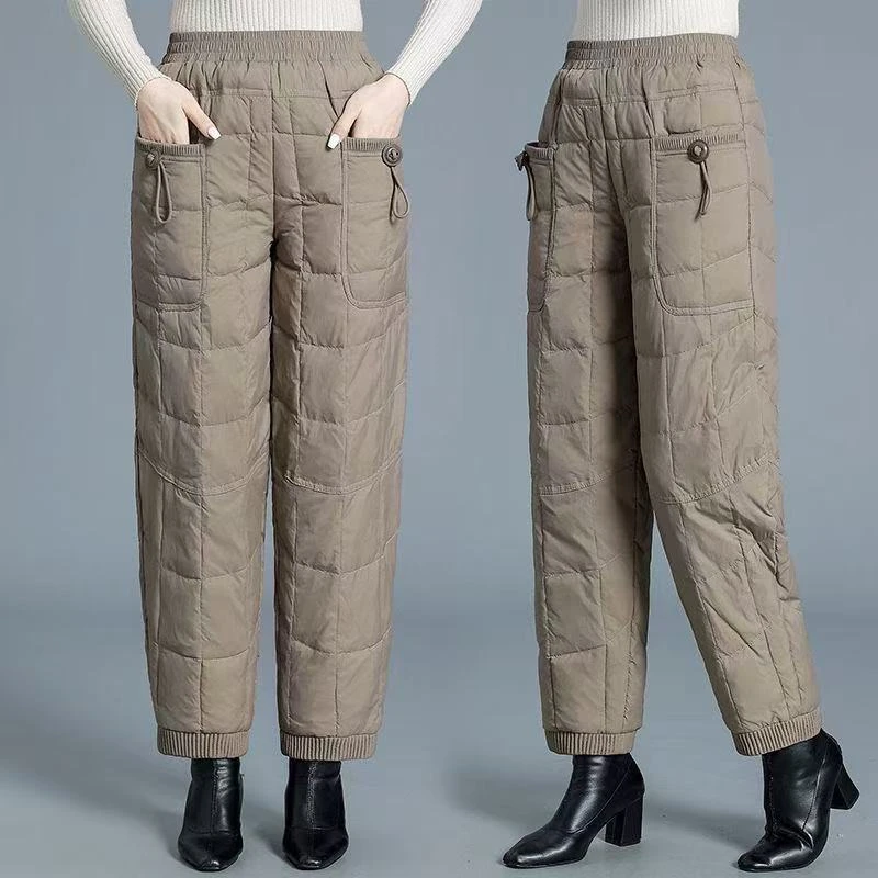 【有运费补5快】不臃肿加绒加厚棉裤女士松紧腰哈伦裤保暖裤子