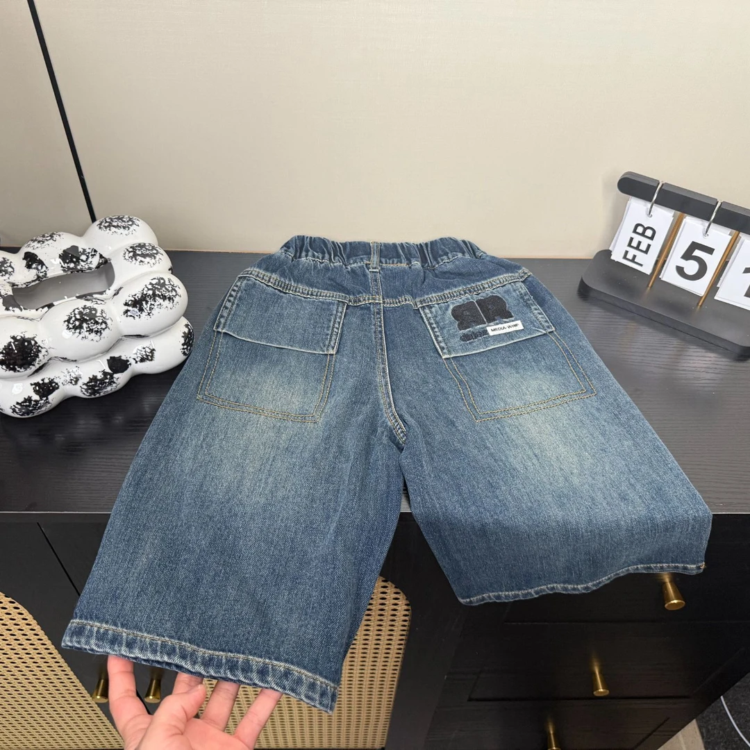 男童牛仔短裤夏季薄款2025新款儿童夏款裤子大童夏装七分裤帅气潮
