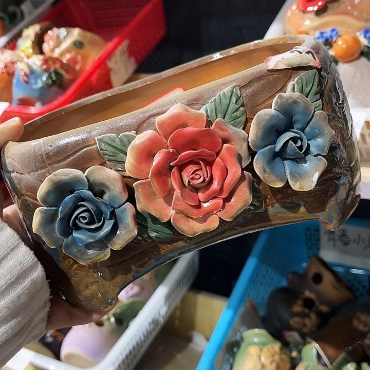 瓷片花盆多肉植物福利