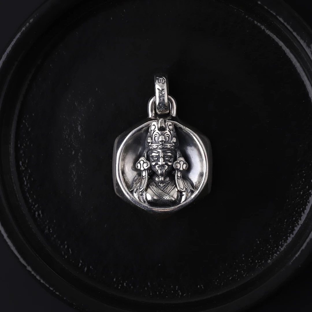 925银银制品 S8374 925银扎基前世今生半手工银制品吊坠文玩配件