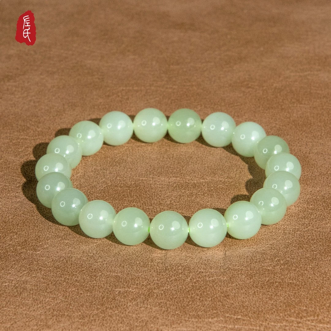 【左氏珠宝】和田玉晴水10mm手串素圈zs1766