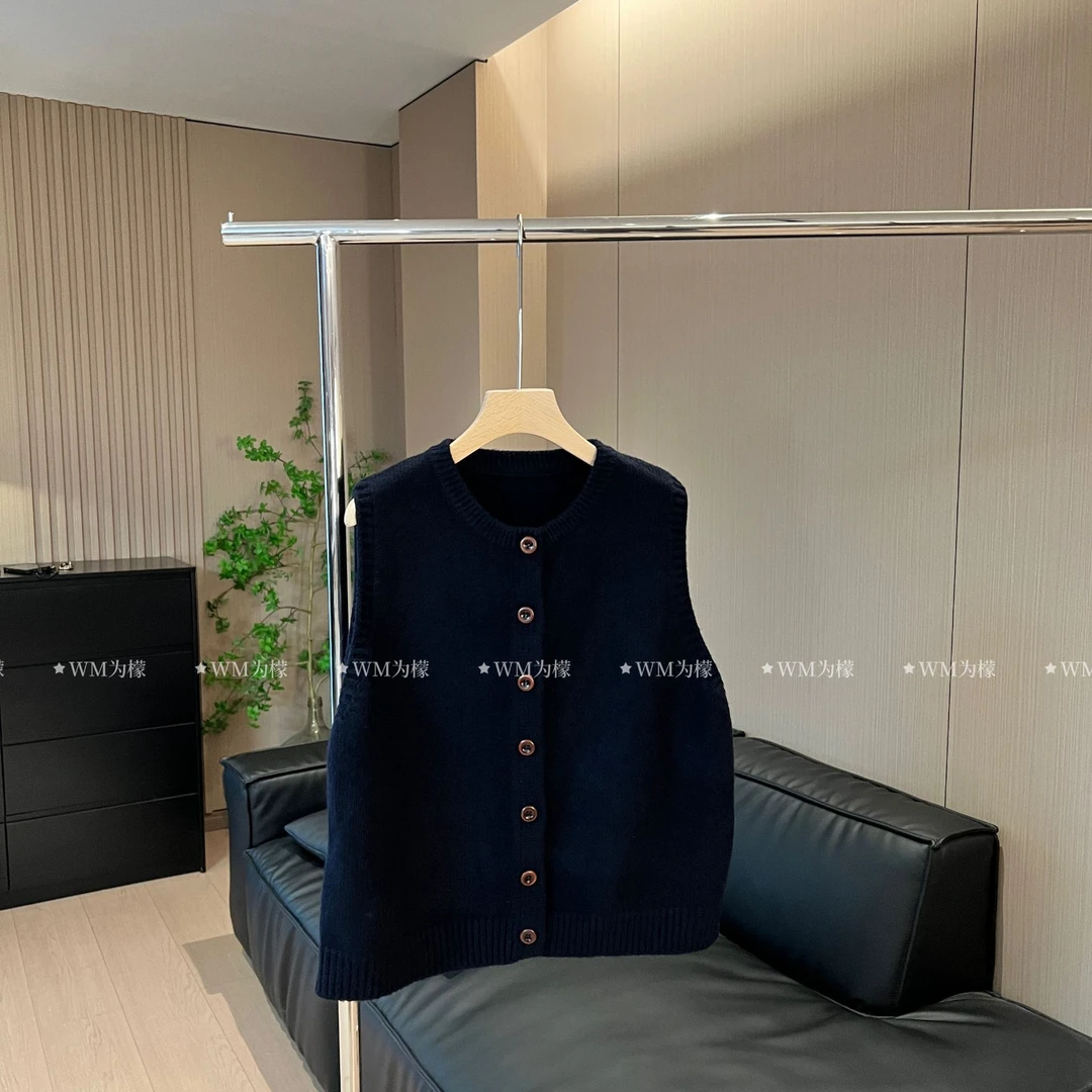 WMeng.【排扣马甲】极简百搭显瘦针织排扣马甲背心