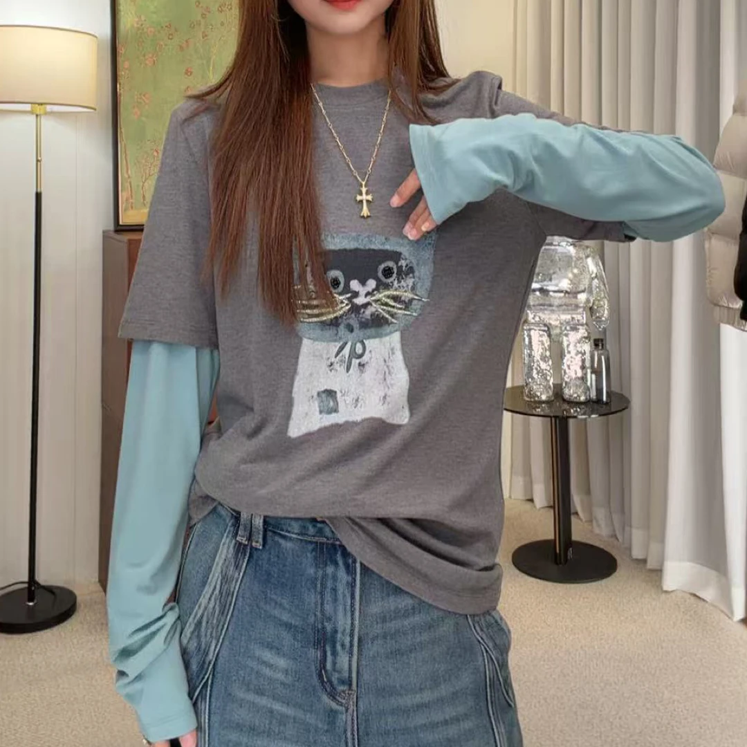 “蓝喵T”T恤 2025新款秋款活力常青藤百搭长袖