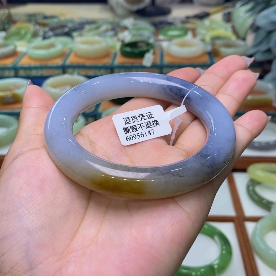 和田玉未镶嵌手镯和田玉楼兰籽青花5859