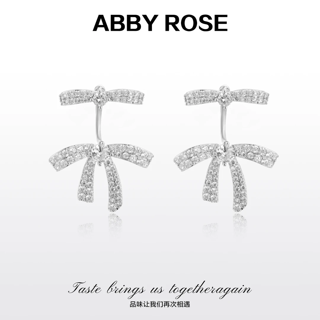 ABBY ROSE 轻奢小众双层蝴蝶结耳环F680