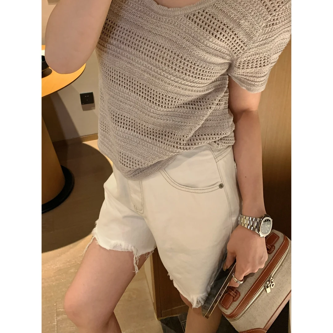 “奶油冰沙”显腿长显腿瘦休闲潮流女装短裤H593-1