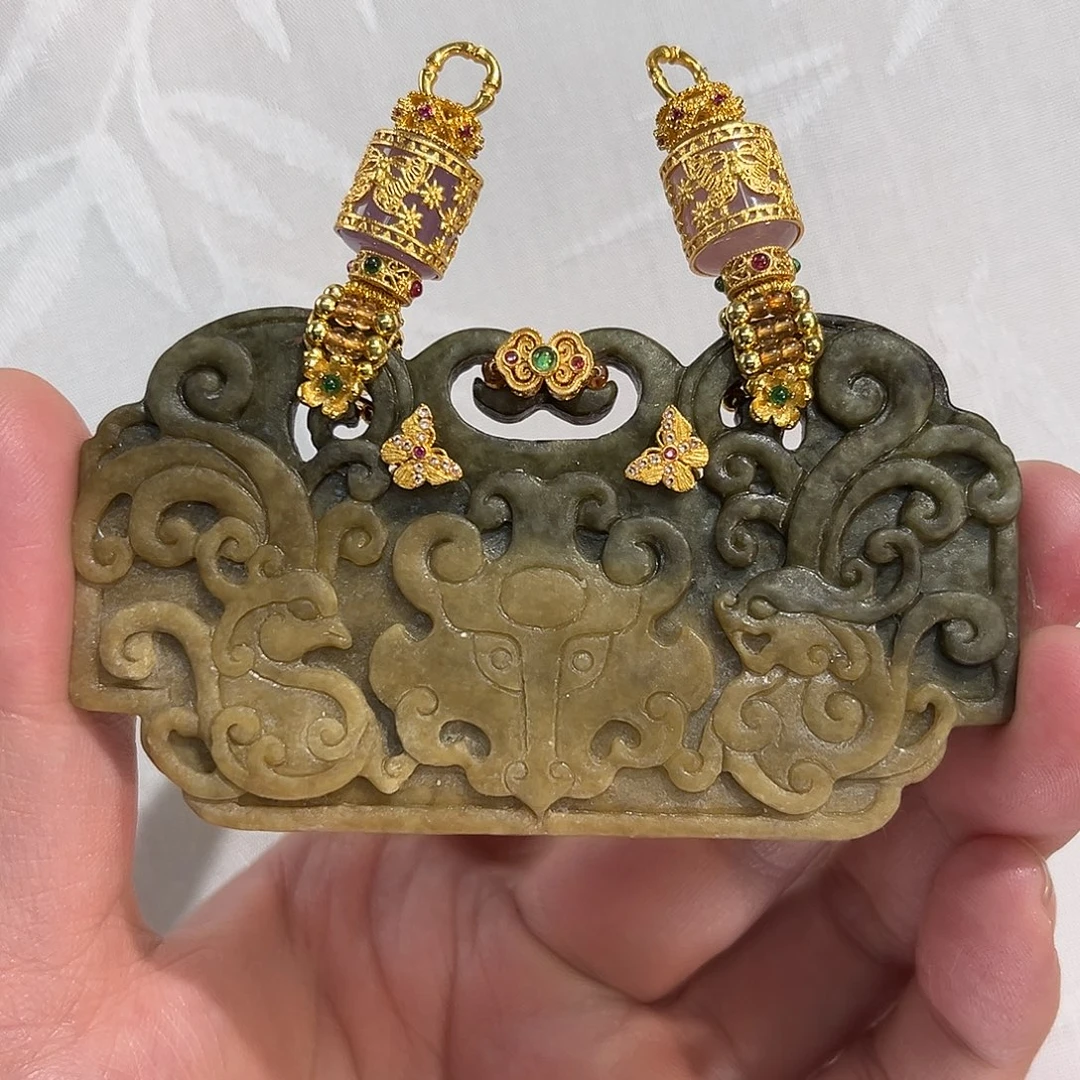 翡翠合金吊坠(赠链)国风