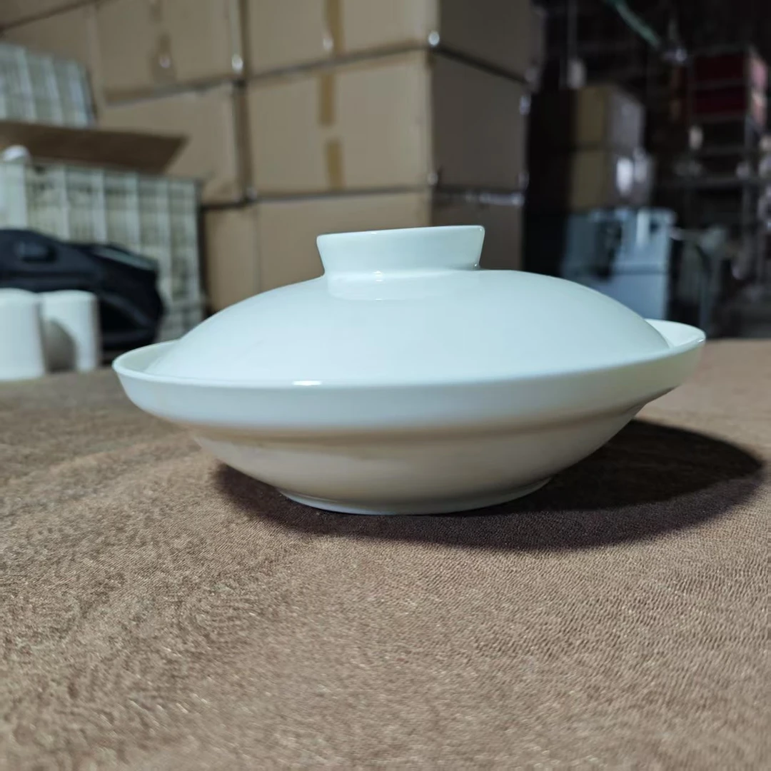 A220】纯白7英寸合和盘1只唐山骨瓷