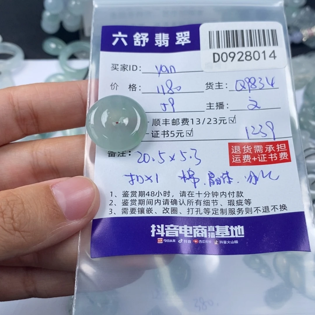 y***～翡翠未镶嵌挂件D0928014
