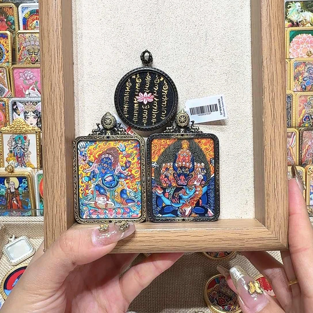 吊坠热贡纯手绘唐卡非遗文化