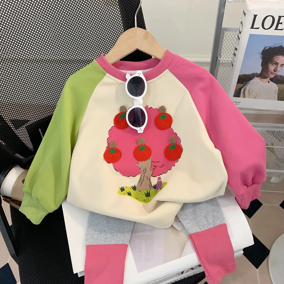 女童秋装套装2025新款儿童卫衣打底裤宝宝洋气两件套时髦小童春秋