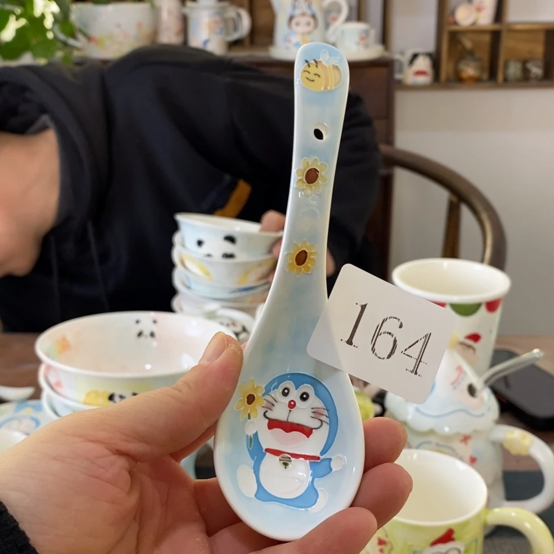 幸***鹅瓷片景德镇釉下彩手绘