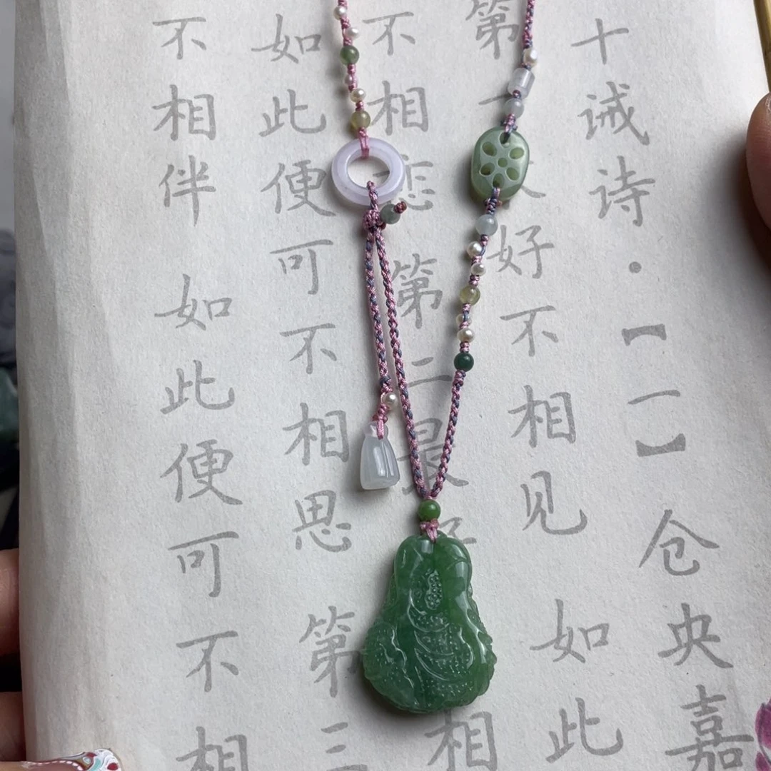 翡翠未镶嵌颈饰设计款白菜项链