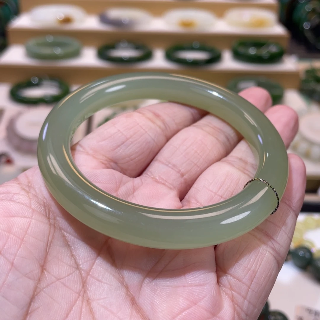 和田玉未镶嵌颈饰高冰晴水手镯59