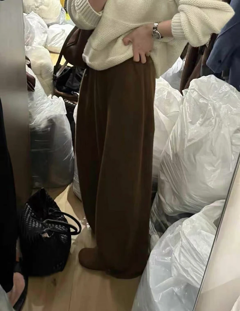 2789美拉德穿搭女秋冬慵懒宽松阔腿裤裤