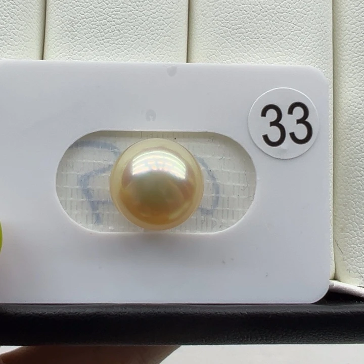 海水珍珠金珠裸珠12mm粉光面珠未镶嵌