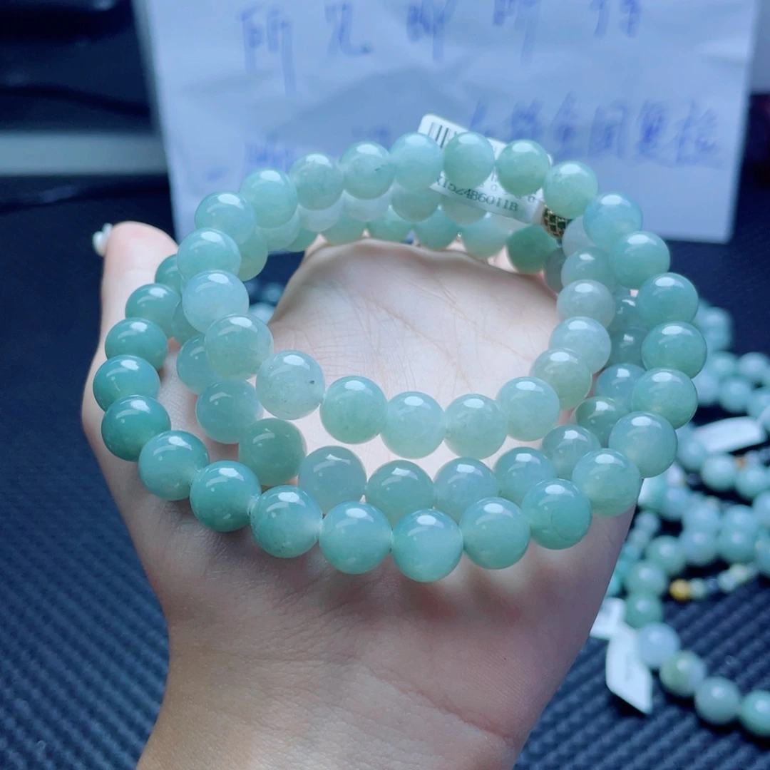 未镶嵌定制翡翠懒**名珠串
