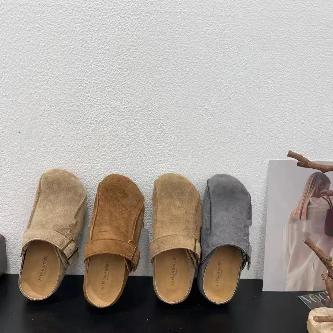 2025春夏季新款勃肯拖鞋女百搭时尚包头磨砂两穿凉鞋外穿半拖鞋女