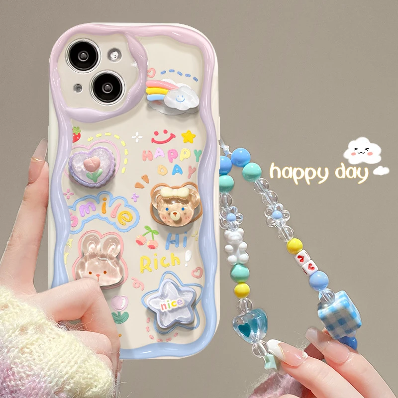 立体公仔云朵链条适用苹果15手机壳iphone16promax硅胶软壳可爱17