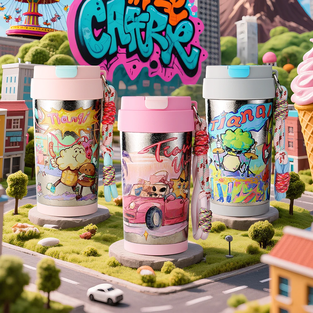 天沏咖啡杯（梦幻系列）500ml大容量纯钛咖啡杯双层咖啡