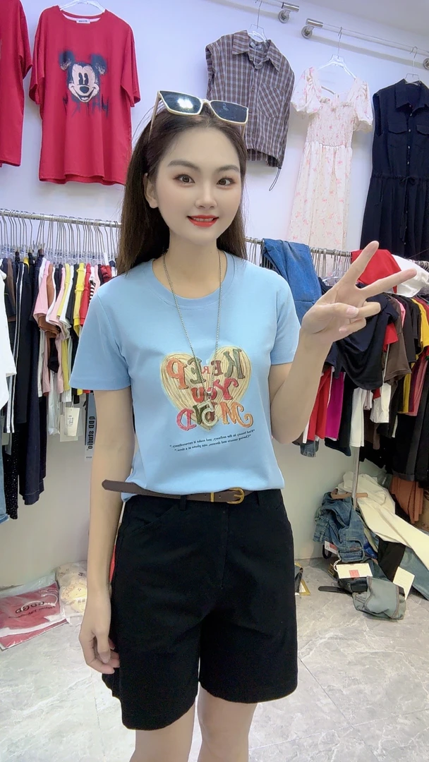 765印花收腰爱心分码时尚上衣