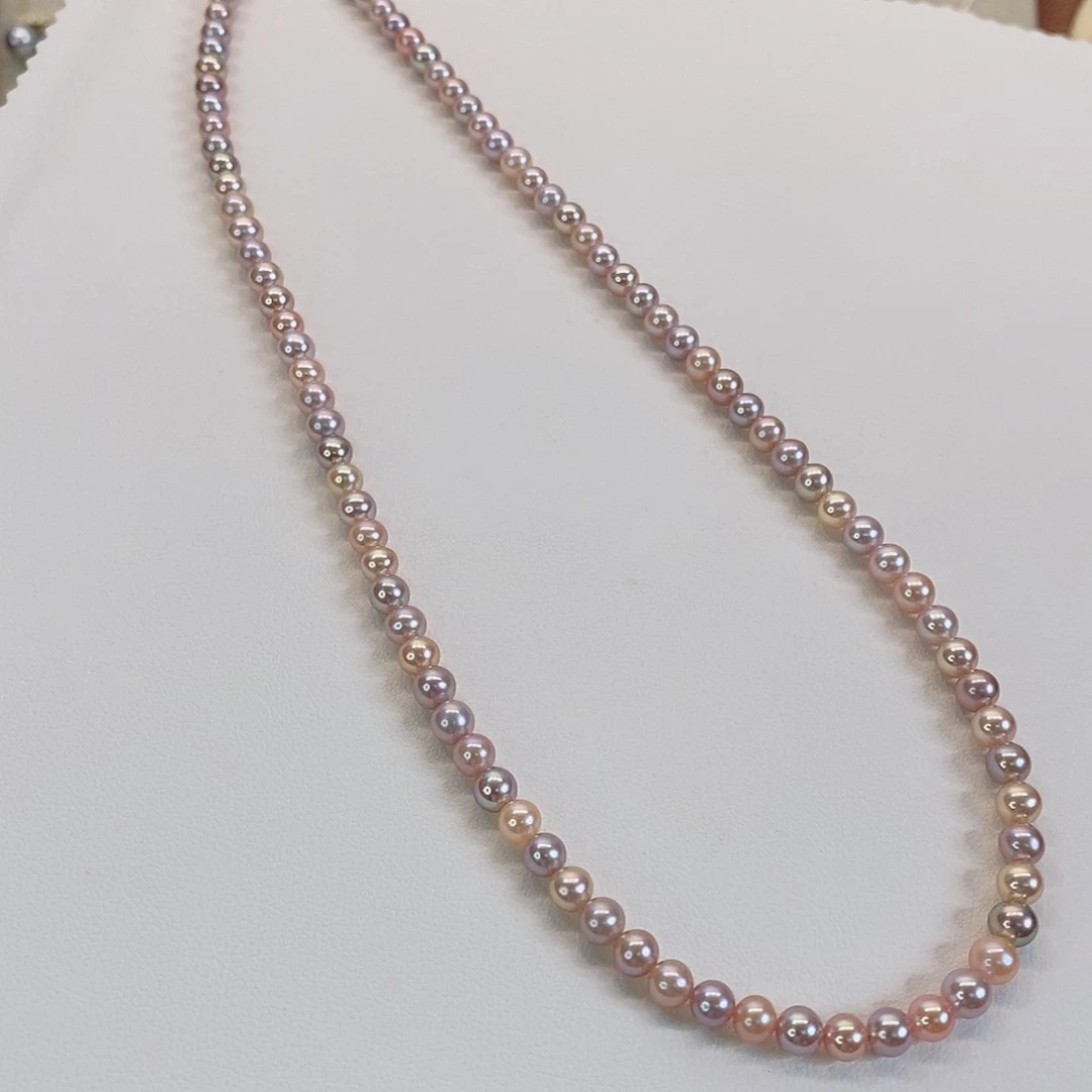 淡水珍珠项链银S925镶嵌4.5-5