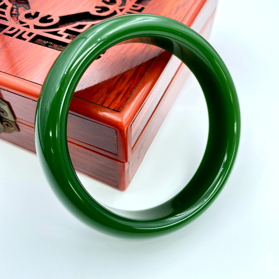 TM收藏级高端菠菜绿手镯031