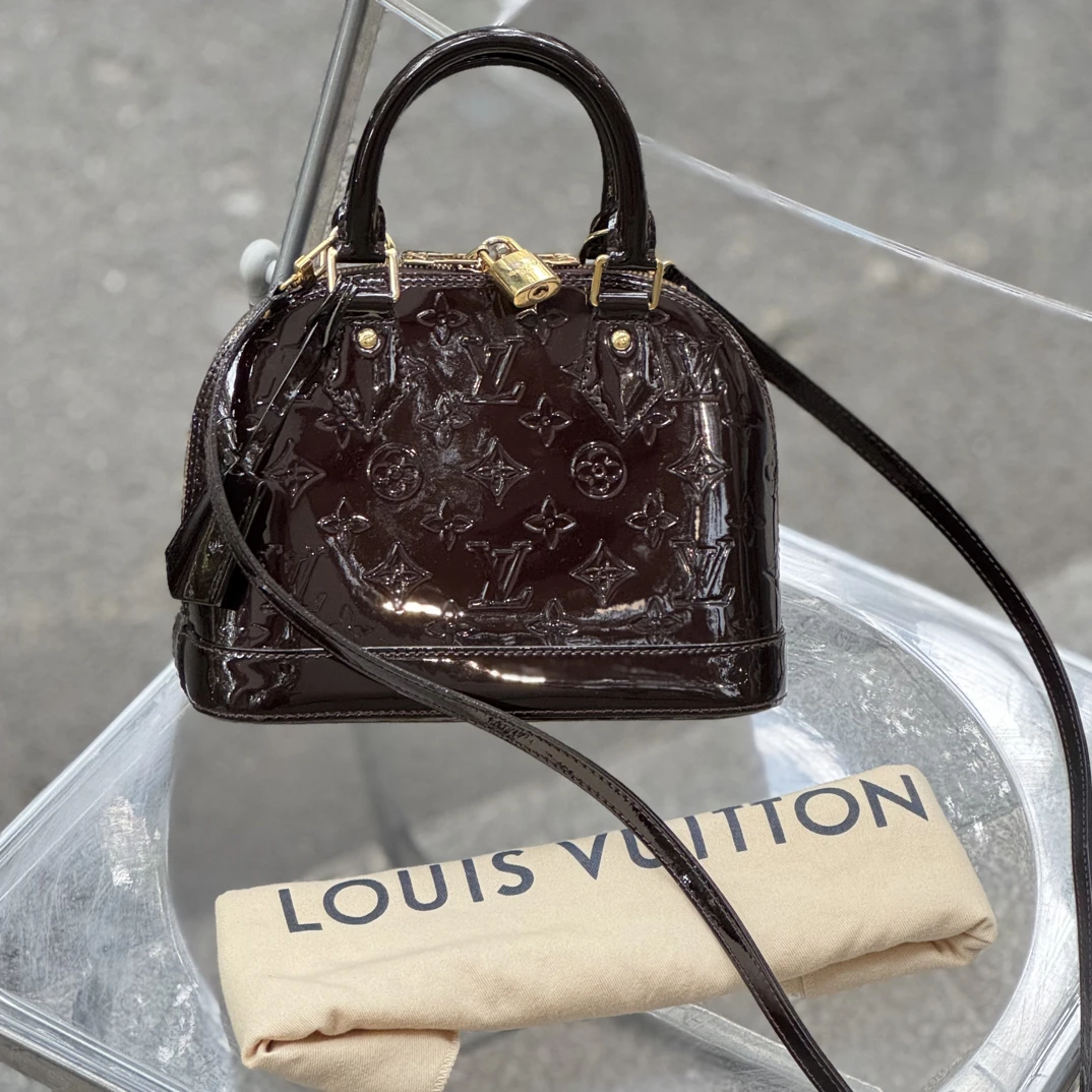 95新 LouisVuitton/路易威登 漆皮alma bb车厘子色 经典百搭
