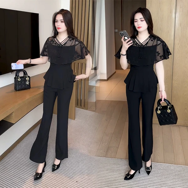 2025新款夏季新款新中式盘扣穿搭洋气时尚气质西装领减龄套装97